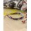 Bracelet tissu bordeaux à fleurs