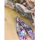 Porte clés foulard bordeaux à fleurs