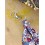 Porte clés foulard bordeaux à fleurs