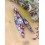 Porte clés foulard bordeaux à fleurs