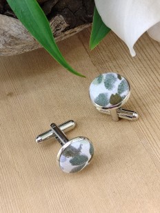 Boutons de manchettes fleurs Liberty rose
