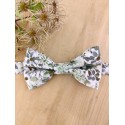 Noeud papillon fleurs vert sauge