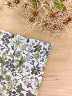 Pochette costume à fleurs verts sauge