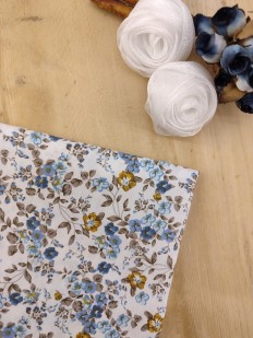 Pochette costume fleurs bleues