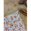 Pochette costume à fleurs orange brûlée