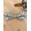 Nœud papillon double fleuri bleue, terracotta et vert