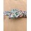 Nœud papillon double fleuri bleue, terracotta et vert