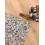 Pochette costume fleuri bleu, terracotta et vert