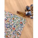 Pochette costume fleuri bleu, terracotta et vert