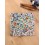Pochette costume fleuri bleu, terracotta et vert