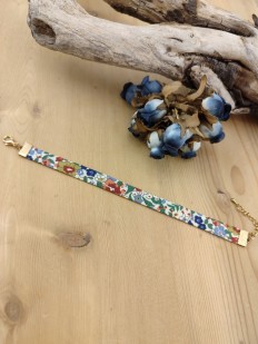 Bracelet tissu fleuri