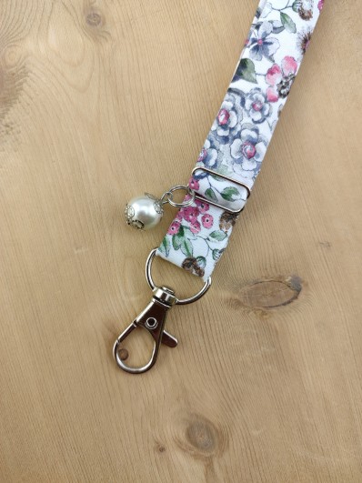 Cordon téléphone rose et vert sauge