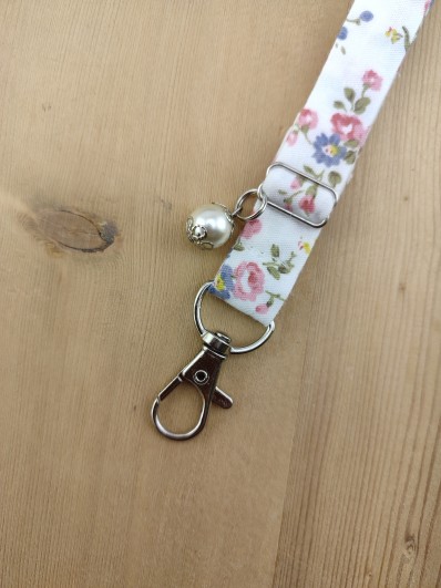 Cordon téléphone Liberty rose et bleu