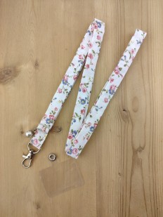 Cordon téléphone Liberty rose et bleu