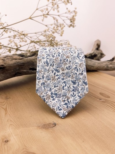 Cravate Liberty bleu et brun