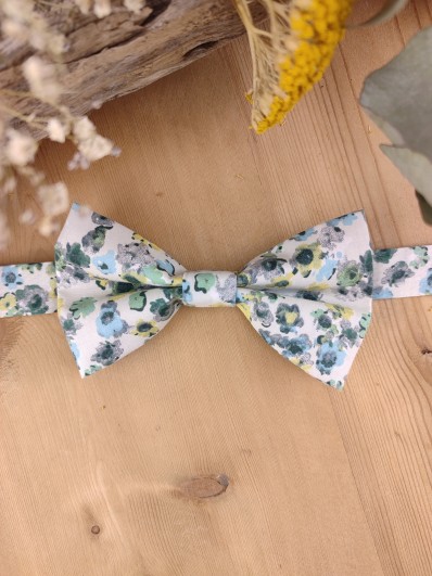 Noeud papillon floral vert