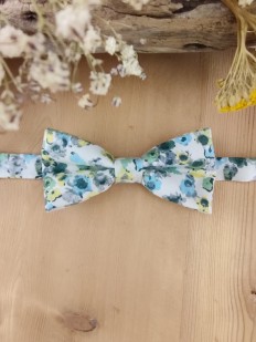 Noeud papillon floral vert pour enfant