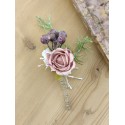 Boutonnière fleur vieux rose