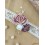 Bracelet dentelle avec fleur vieux rose