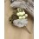 Boutonnière fleur kaki clair et ivoire