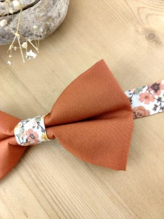 Noeud papillon terracotta et Liberty pour enfant