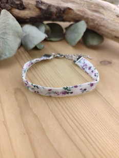 Bracelet tissu Liberty violet