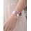 Bracelet dentelle avec fleur vieux rose