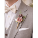 Boutonnière fleur vieux rose