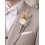 Boutonnière feuilles squelettes naturelle et rose