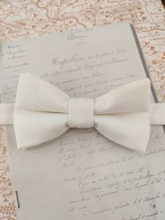 Noeud papillon double ivoire