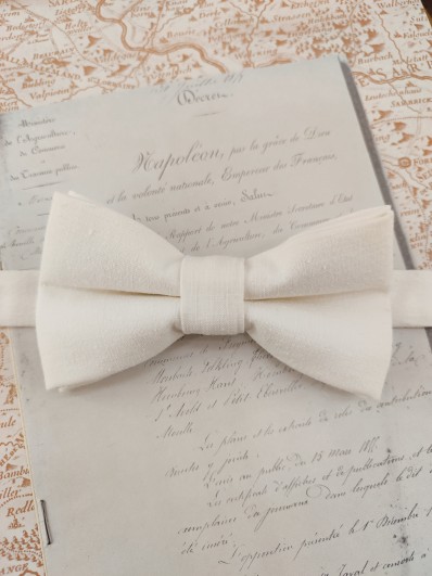 Noeud papillon double ivoire