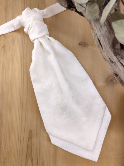 Lavallière ivoire tissu façonné