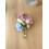 Boutonnière fleurs rose et bleue