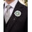 Boutonnière tissu floral vert