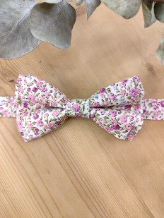 Noeud papillon double rose Liberty