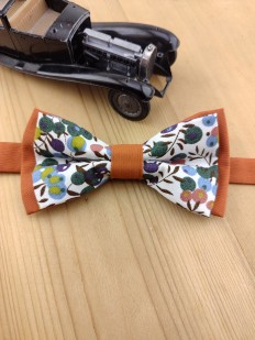 Noeud papillon Liberty Wiltshire vert et terracotta pour enfant 