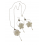 Parrure collier de dos et boucle d'oreilles fleurs et perles