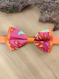 Nœud papillon orange et fuchsia