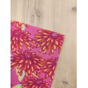 Pochette de costume floral orange et fuchsia