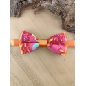 Noeud papillon Liberty fleuri orange et fuchsia pour enfant 