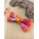 Noeud papillon Liberty fleuri orange et fuchsia pour enfant 