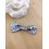 Barrette noeud papillon tissu Liberty bleu