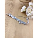 Bracelet Liberty bleu avec breloque coeur personnalisable