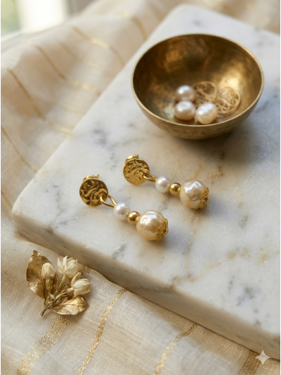 Boucles d'oreilles perles baroques