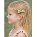 Barrette noeud papillon tissu Liberty jaune