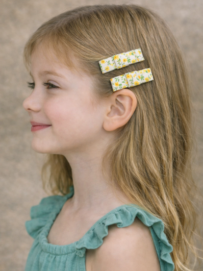 Barrette clic-clac Liberty jaune
