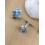 Boutons de manchettes à fleurs bleues