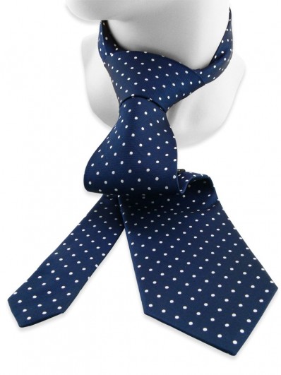 Motive 190 - Cravate classique bleu marine à pois argentés
