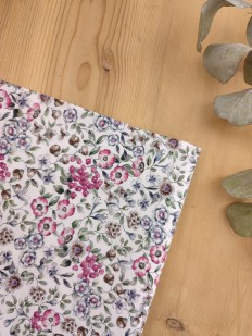 Pochette de costume à fleurs rose et feuillage sauge