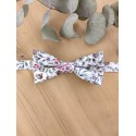 Noeud papillon enfant rose au feuillage vert sauge